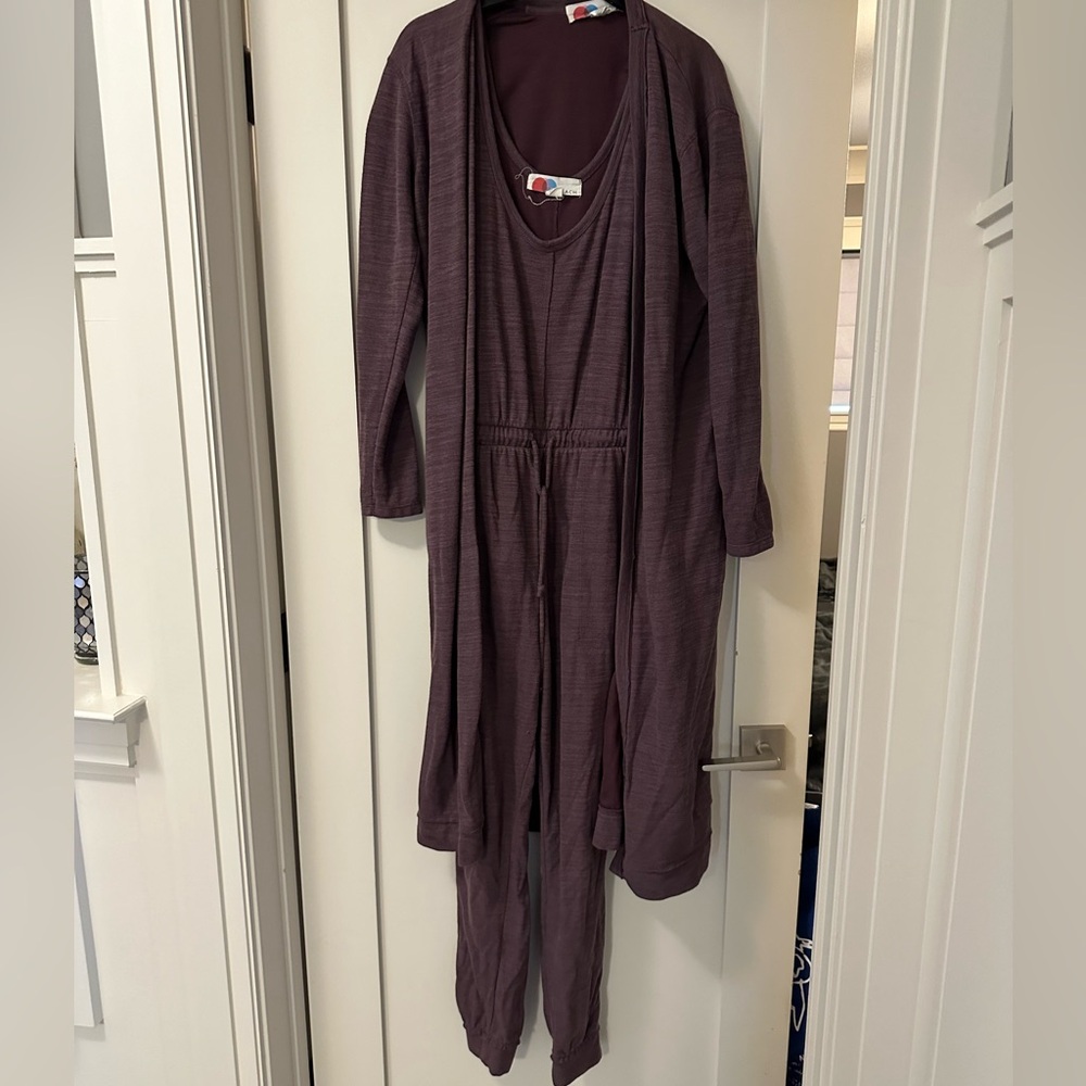 Free People Beach Romper and Duster Sweater Set